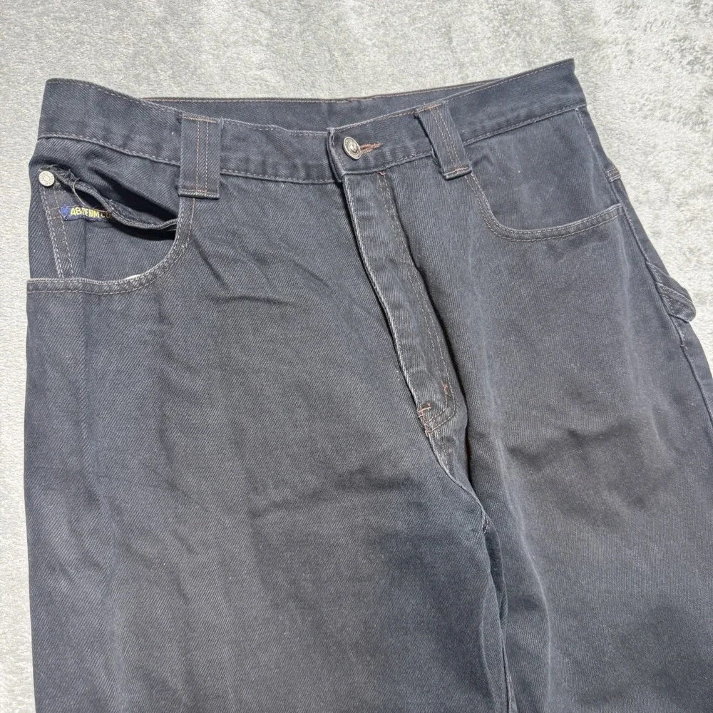 VTG Forty Eight Denim Co Tech Wear Pants Mens 34x34 Black Wide Leg Skate Y2K 90s